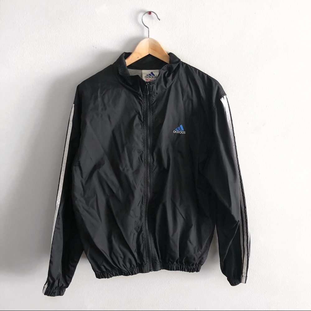 Adidas Black Windbreaker Jacket Jersey Lining